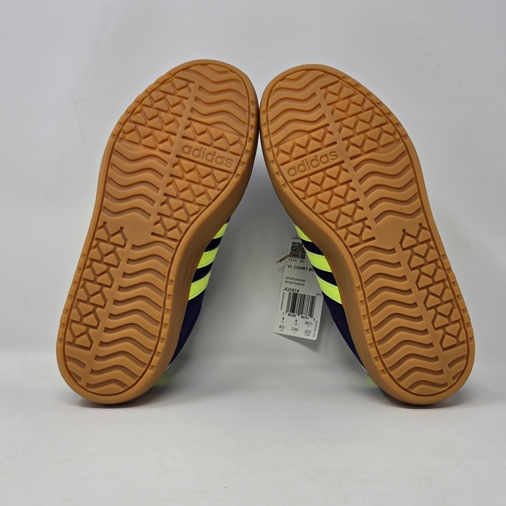 Adidas VL Court Bold J Purple Neon Yellow Platform Sneakers JQ1874 Youth 4.5/W6 - Picture 9 of 10